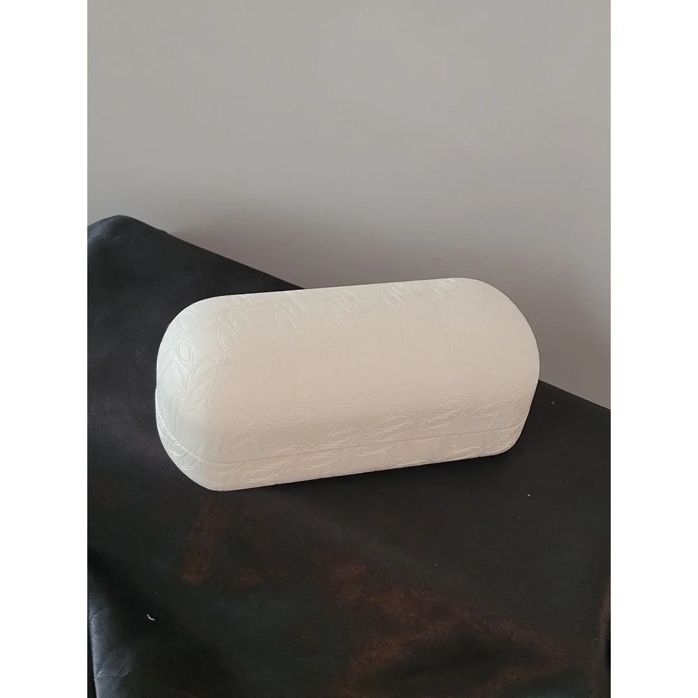 Oakley White Hard Shell Sunglasses Case Debossed Logo Pattern Clamshell Large